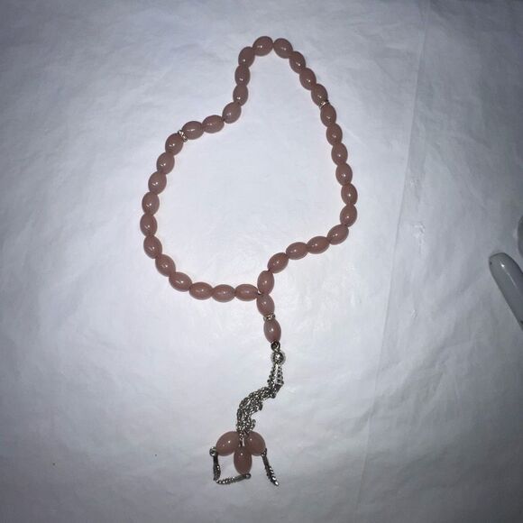 Salah Pink Stone Prayer Beads 33 Mesbaha - Picture 1 of 7